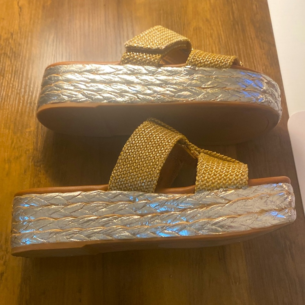 Zodiac Tan Woven Platform Sandals size 8.5 - Picture 6 of 7